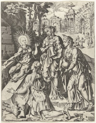 Svaté ženy u hrobu Pád lidstva a vykoupení skrze život a umučení Krista (název série) od Dirck Volckertsz. Coornhert (attributed to)