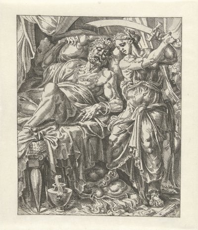 Judit Onthoofdt Holofernes Judith in Holofernes (název série) od Dirck Volckertsz. Coornhert (attributed to)
