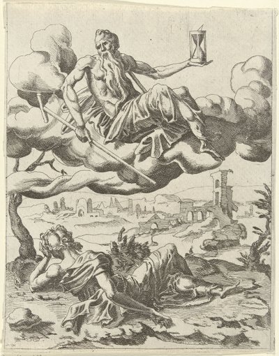 Čas dobývá slávu Triumphs of Petrarc (název série) od Dirck Volckertsz. Coornhert (possibly)