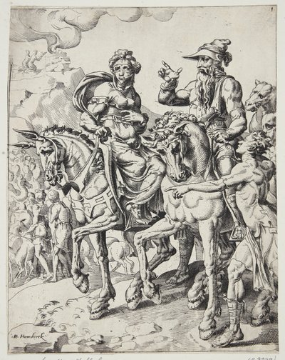 Abraham a Sára vstupují do Egypta od Dirck Volckertsz. Coornhert
