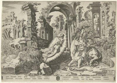Balám (Balaam) anděl od Dirck Volckertsz. Coornhert