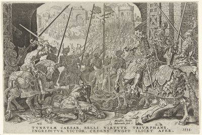 Inname van Tunis, 1535 Overwinningen van Karel V (název seriálu) Karel Veliký V. imp. opt. max. vítězství, nejdůležitější z mnoha (název seriálu) od Dirck Volckertsz. Coornhert