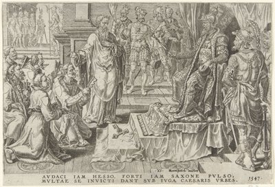 Podrobení šesti německých měst, 1547 Vítězství Karla V. (název série) Divi Caroli. v. imp. opt. max. victoriae, ex multis praecipuae (název série) od Dirck Volckertsz. Coornhert