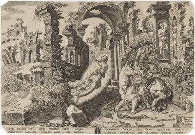 Balám a anděl od Dirck Volckertz Coornhert, after Maerten van Heemskerck
