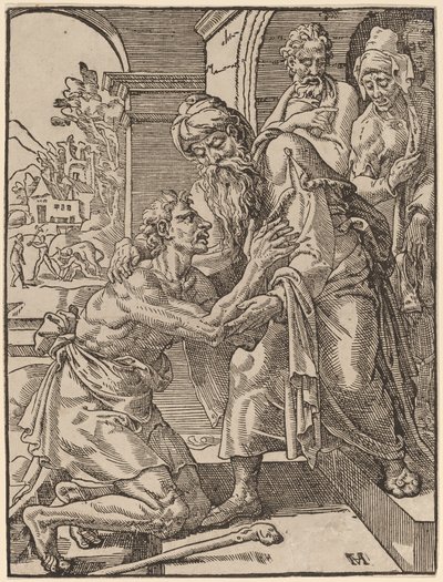 Návrat marnotratného syna od Dirck Volckertz Coornhert after Maerten van Heemskerck