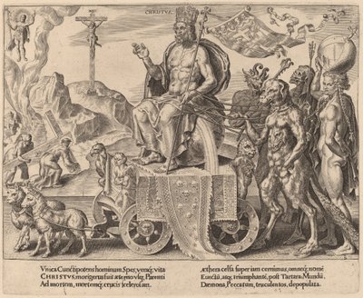 Triumf Krista od Dirck Volckertz Coornhert after Maerten van Heemskerck