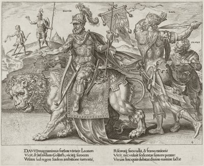 Davidův triumf od Dirck Volckertz Coornhert after Maerten van Heemskerck
