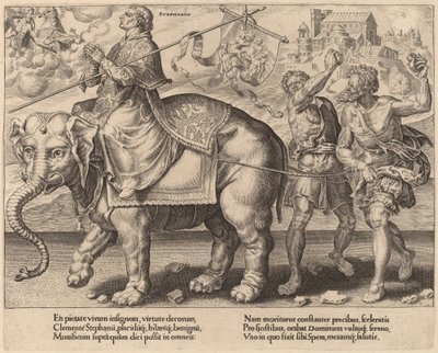 Triumf svatého Štěpána od Dirck Volckertz Coornhert after Maerten van Heemskerck