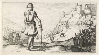Muž v gambeson v horské krajině Holandské dámské a pánské kostýmy, 1622 (název série) od Dirk Eversen Lons