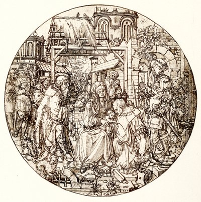 Mudrci uctívají dítě Ježíš od Dirk Jacobsz Vellert