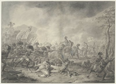 Zajetí ruského generála Hermanna v bitvě u Bergenu, 1799 od Dirk Langendijk (signed by artist)