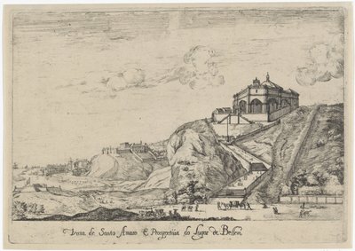 Pohled na kostel Santo Amaro v Lisabonu Vista de Santo Amaro e Prospectiva do Lugar de Bellem (název na objektu) Pohledy na Lisabon (název série) od Dirk Stoop
