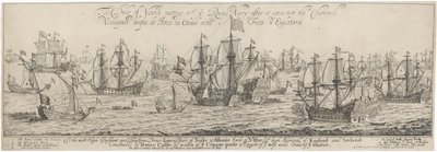 Vévoda z Yorku vítá Royal Navy v Lamanšském průlivu Setkání vévody z Yorku s Royall Navy poté, co vstoupilo do Channell / O cheqado duque de Jorck no Cannal entre o Frota d