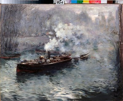 Parník - obraz Dmitrije Anfimoviče Ščerbinovského (1867-1926), olej na plátně od Dmitri Anfimovich Shcherbinovsky