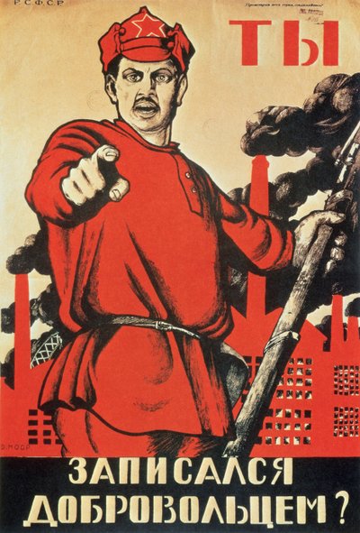 "Vy - jste ještě dobrovolník?", propagandistický plakát od Dmitri Stahievic Moor
