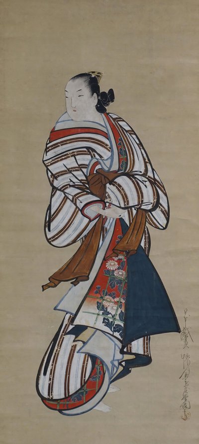 Stojící kurtizána s pohledem přes rameno, ca. 1715. od Dohan Kaigetsudo