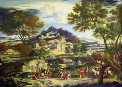 Setkání Davida a Abigail (olej na plátně) od Domenichino (1581-1641) (circle of)