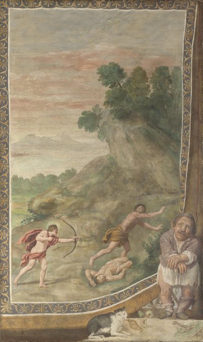 Apollo zabíjení Cyclops Fresco z Villa Aldobrandini, 1617-1618 od Domenichino