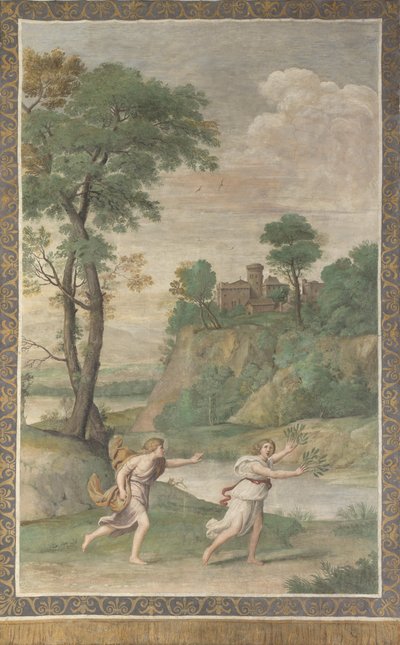 Apollo pronásleduje Daphne Fresco z vily Aldobrandini, 1617-1618 od Domenichino
