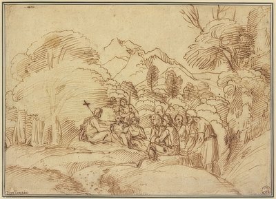 Jan káže na poušti od Domenichino