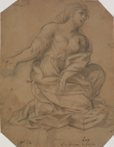 Putti, anděl v polopostavě a ženská hlava. Studium na zvěstování od Domenichino