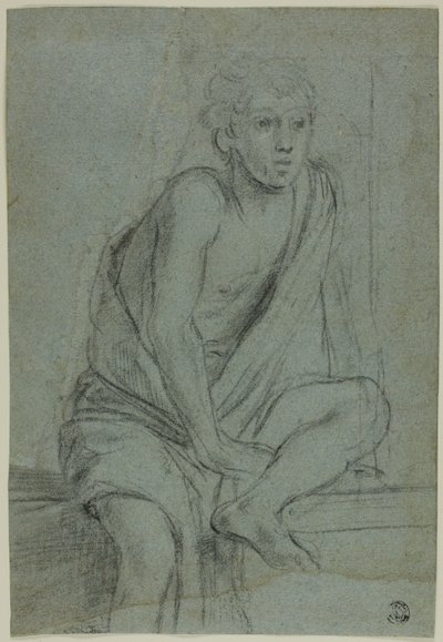 Sedící mládež: Studie pro bičování svatého Ondřeje od Domenichino