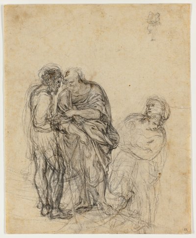 Studie starého muže, mladšího muže a ženy od Domenichino