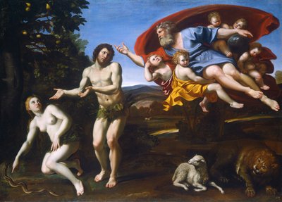 Pokárání Adama a Evy od Domenichino
