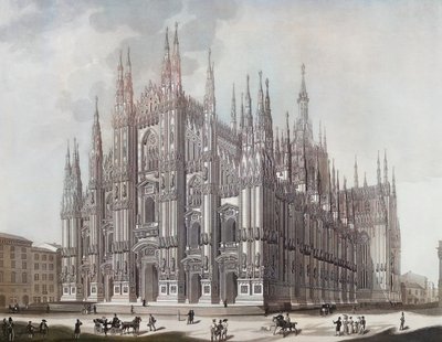 Duomo neboli Milánská katedrála (tisk) od Domenico (after) Landini
