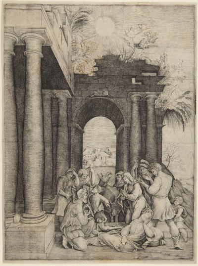 Klanění pastýřů od Domenico Beccafumi