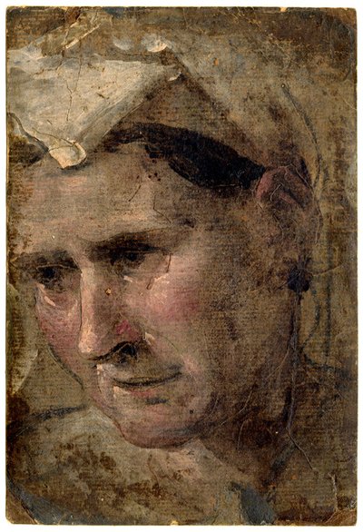 Beccafumi - Hlava staré ženy hledící doleva Olej na papíře, 1953,1212.4 od Domenico Beccafumi