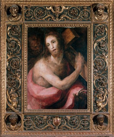 Ecce gay. Kristus nesoucí kříž. Obraz Domenica Beccafumiho (1486-1551), cca 1540. Nápoj. Rozměr: 75 x 75 cm. Siena (Siena), Muzeum Metropolitní opery od Domenico Beccafumi
