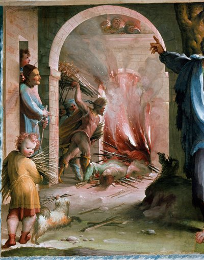Publius Mucius Scaevola (2. století př. n. l.) házel své kolegy na Bucherovu fresku Domenica di Giacomo di Pace dit Beccafumi (1486-1551) 1529-1530 Siena (Siena), Palazzo Casini Casuccini od Domenico Beccafumi