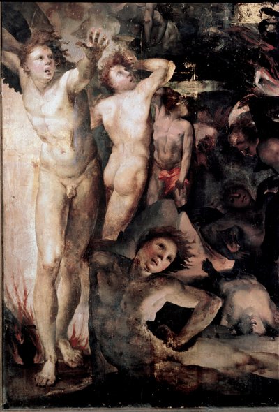 Saint Michael Chasing Rebel Angels (Fall of Rebel Angels), detail. Obraz Domenica Beccafumiho (1486-1551) od Domenico Beccafumi