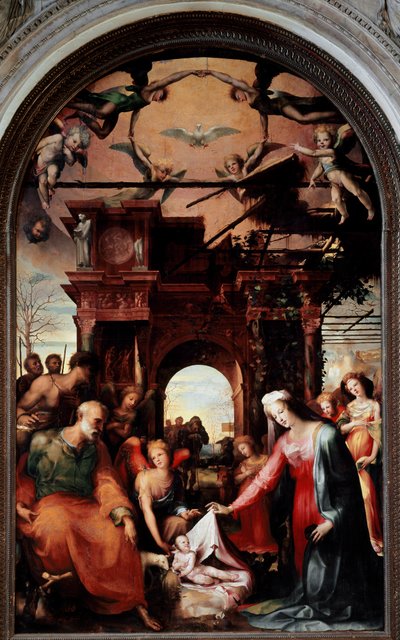 Narození. Obraz Domenica Beccafumiho (1486-1551) od Domenico Beccafumi