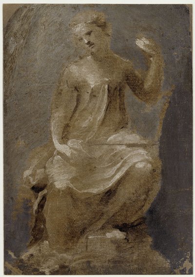 Trůnící ženská postava (Amor Patriae) od Domenico Beccafumi