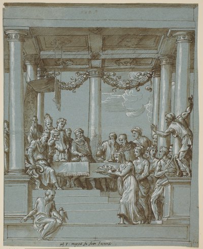 Herodova hostina od Domenico Campagnola