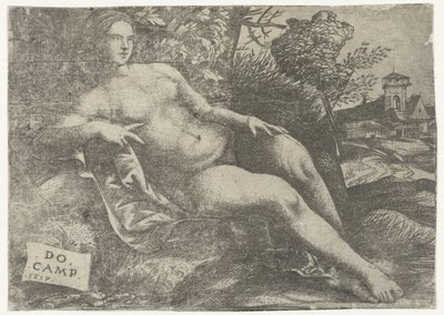 Ležící Venuše v krajině od Domenico Campagnola