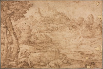 Svatý Jeroným v krajině, c. 1530. od Domenico Campagnola