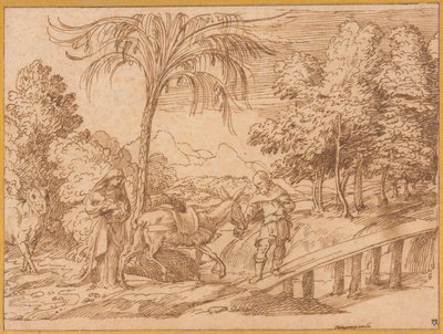 Útěk do Egypta od Domenico Campagnola