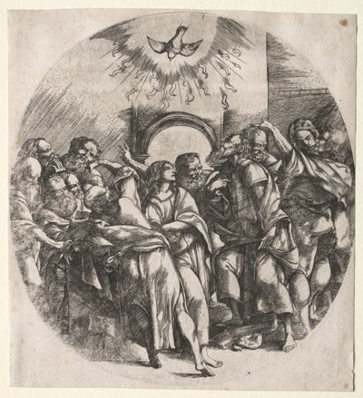 Sestup ducha svatého od Domenico Campagnola