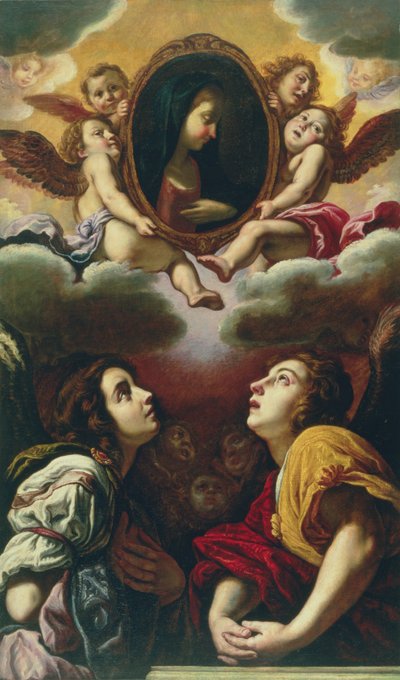 Létající a adorující andělé, 1613-4 od Domenico Fetti or Feti