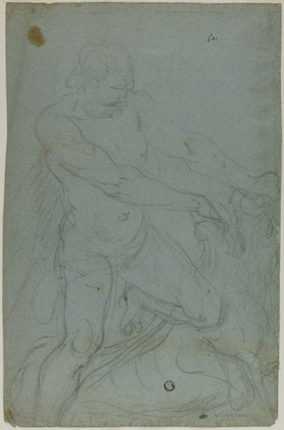 Samson a lev (recto); Panna Maria s nataženou pravou paží (verze) od Domenico Fiasella