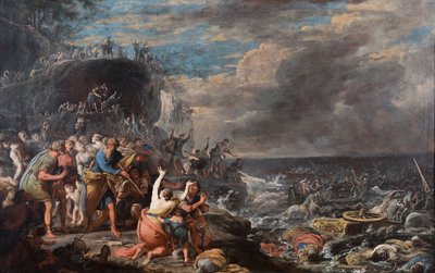 Přechod Izraelitů přes Rudé moře v polovině 17. od Domenico Gargiulo