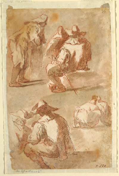 Figurální studie od Domenico Gargiulo, called Micco Spadaro