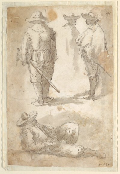 Figurální studie vojáků od Domenico Gargiulo, called Micco Spadaro