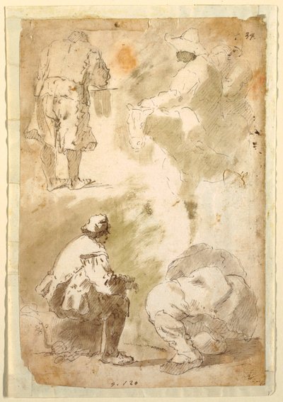 Pět mužů od Domenico Gargiulo, called Micco Spadaro