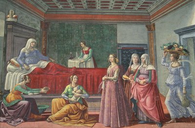 Narození svatého Jana Křtitele od Domenico Ghirlandaio