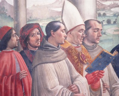 Smrt svatého Františka, výjev z cyklu Život svatého Františka z Assisi, 1486 detail fresky 85239 od Domenico Ghirlandaio