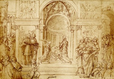 Anděl se zjevuje Zachariášovi v chrámu od Domenico Ghirlandaio